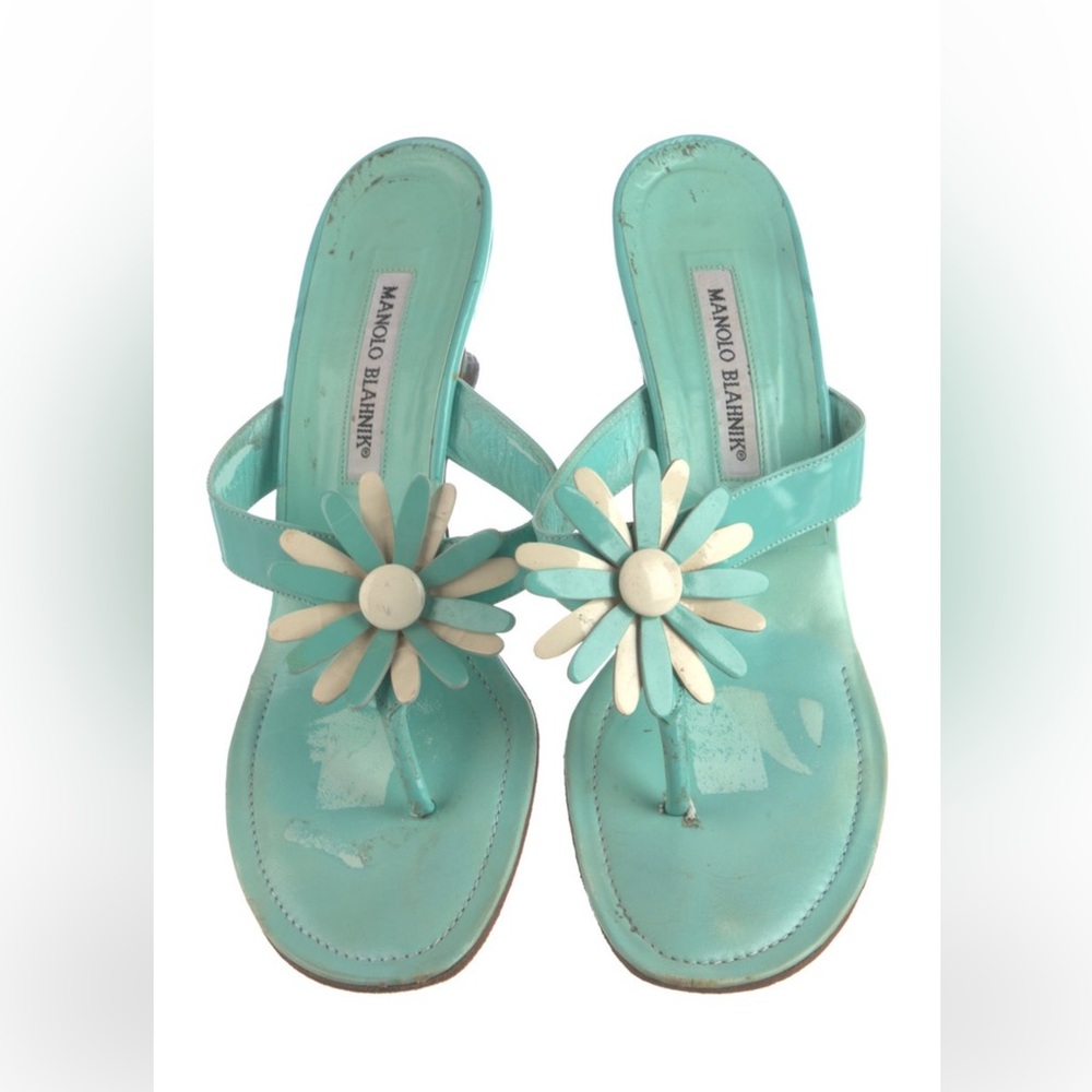 Manolo Blahnik Turquoise Sandals